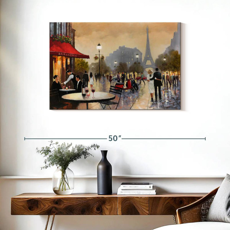 Promenade du couple Sireci à Paris, H 24 po x l 36 po