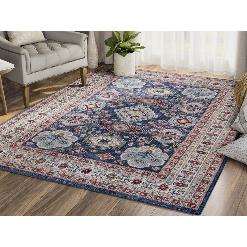 Tapis oriental bleu / beige / brun Moloney, Rectangle 4 pi x 6 pi