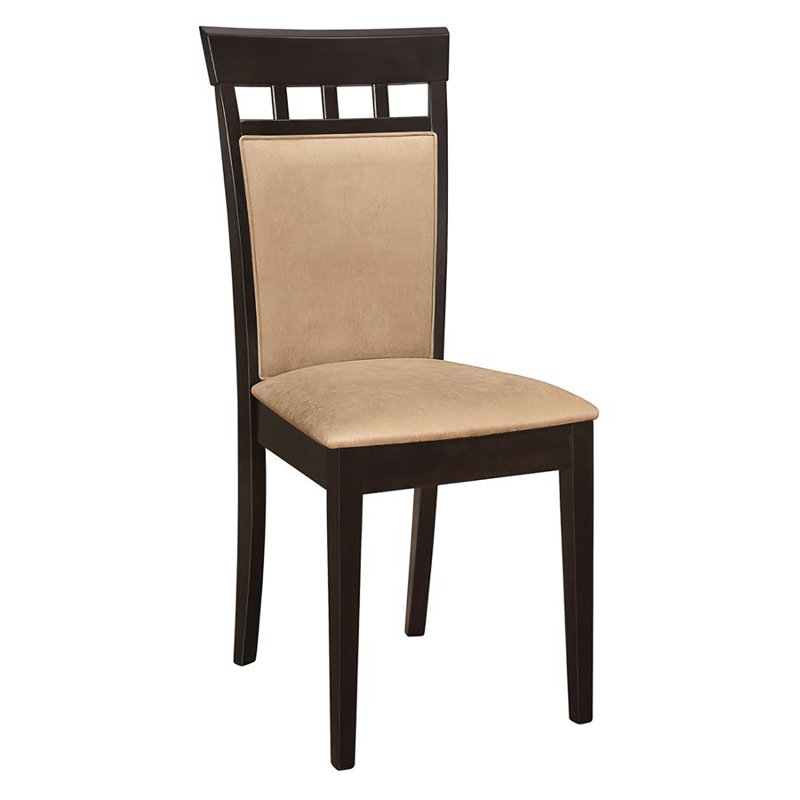 Ensemble de chaises d'appoint rembourrées beiges et cappuccino (ensemble de 2)