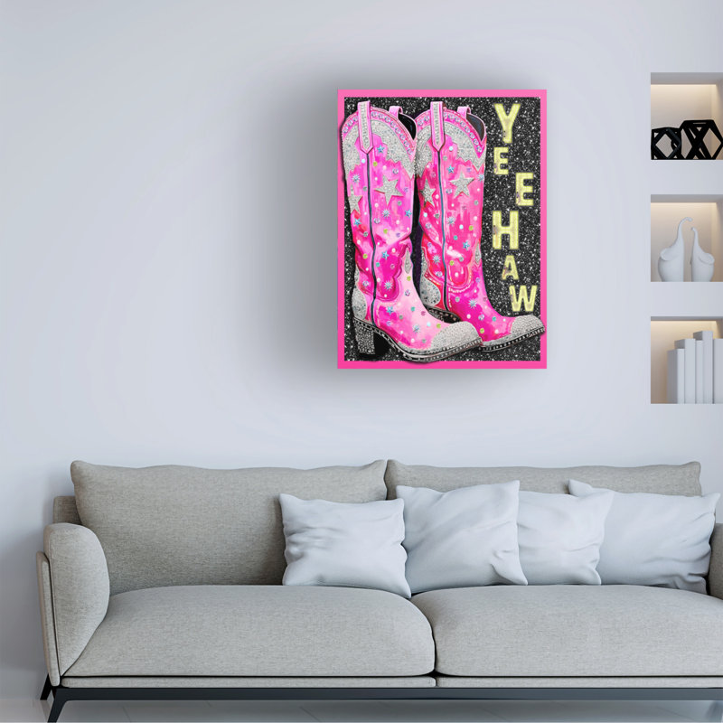 Art sur toile Jess Stempel Yeehaw, H 19 po x l 14 po