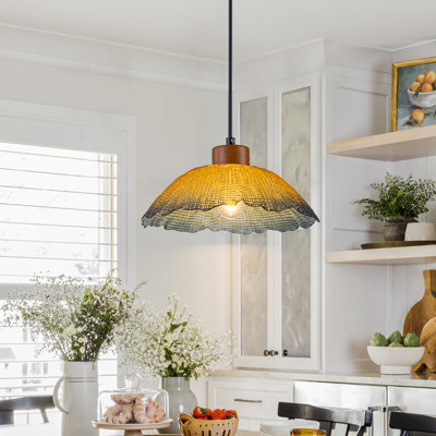 1-light Vintage Glass Single Pendant Light