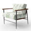 Chaise d'appoint Floral - fauteuil vert bambou doux-1016113593