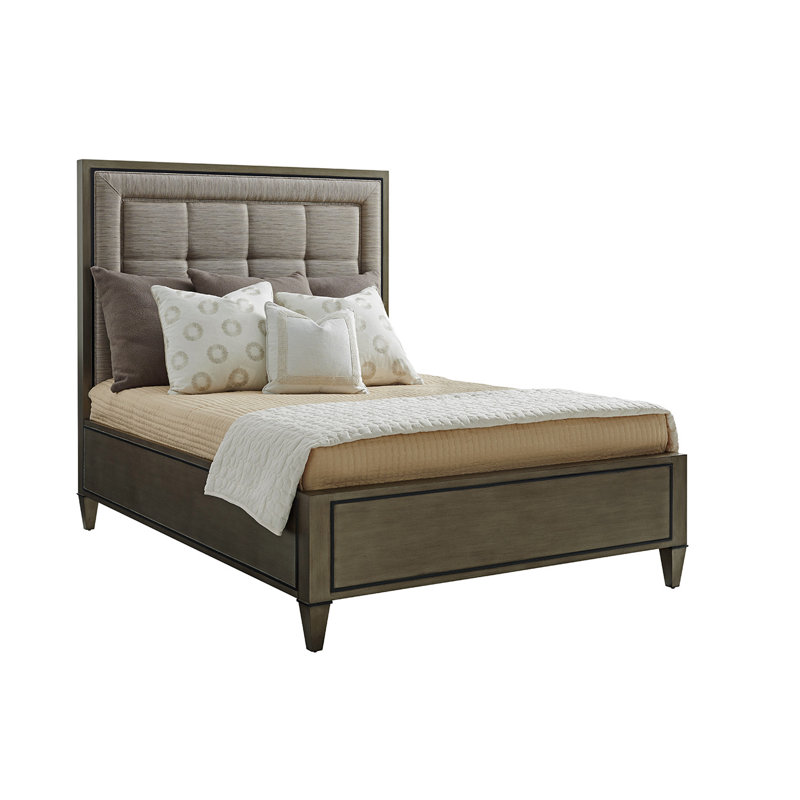 Ariana St. Tropez Upholstered Panel Headboard, Queen, Silver/Gray