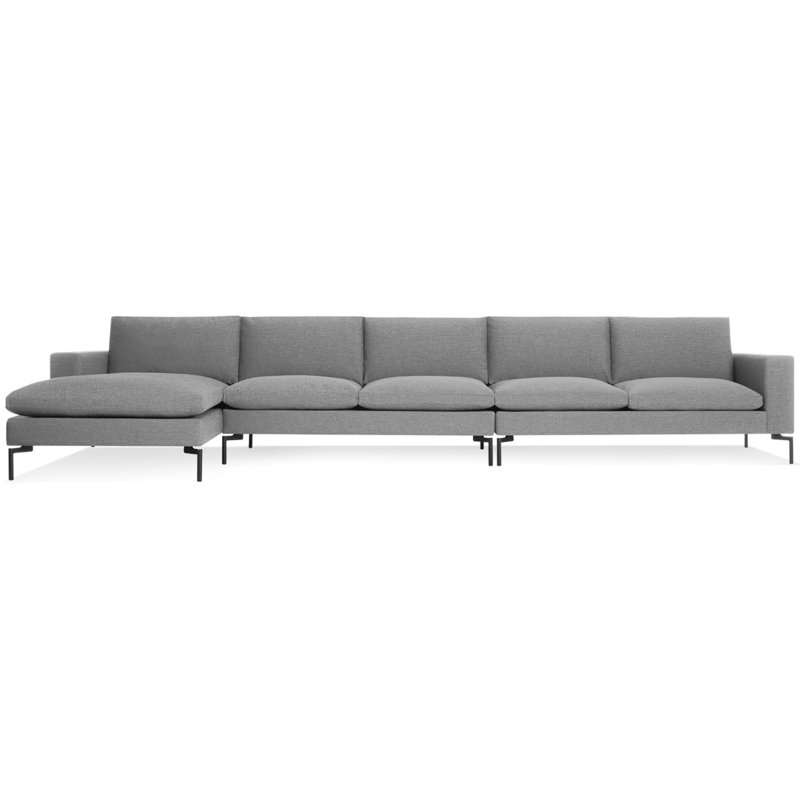 Canapé modulaire The New Standard, Noir, Accoudoir à droite (vu de face), Polyester Spitzer gris