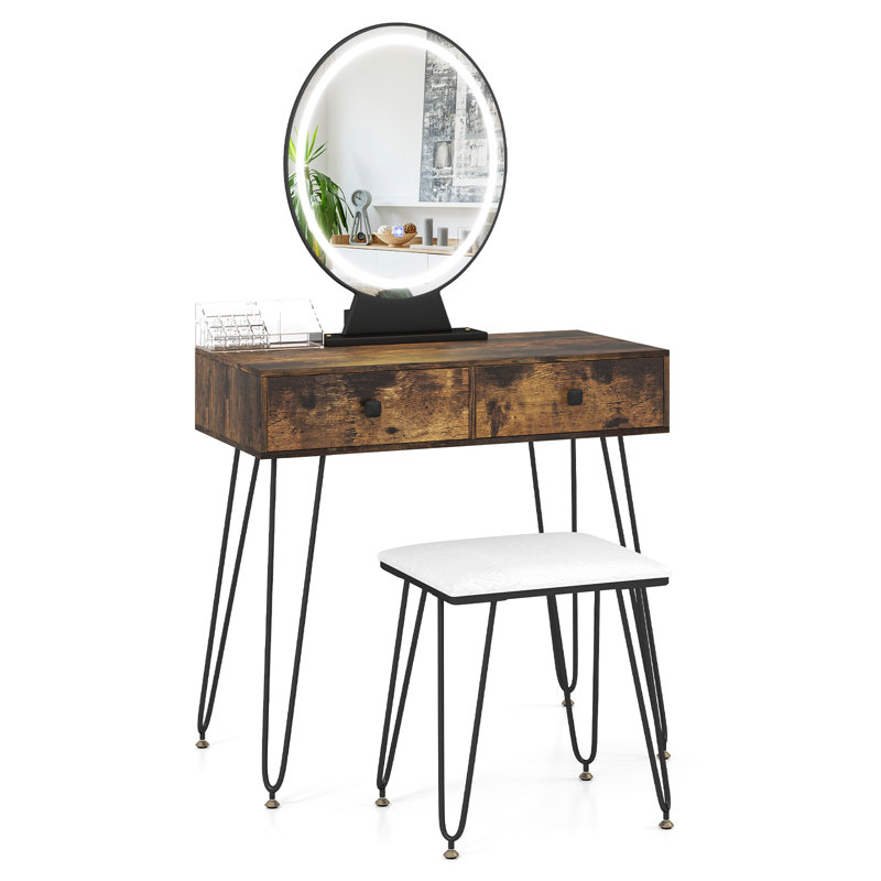 Dressing Table, Brown/Black