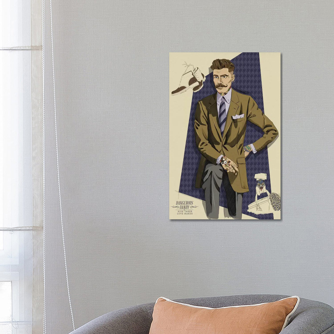 Dangerous Dandy von 5by5collective - Galerie-umwickelte Leinwand Giclée auf Leinwand