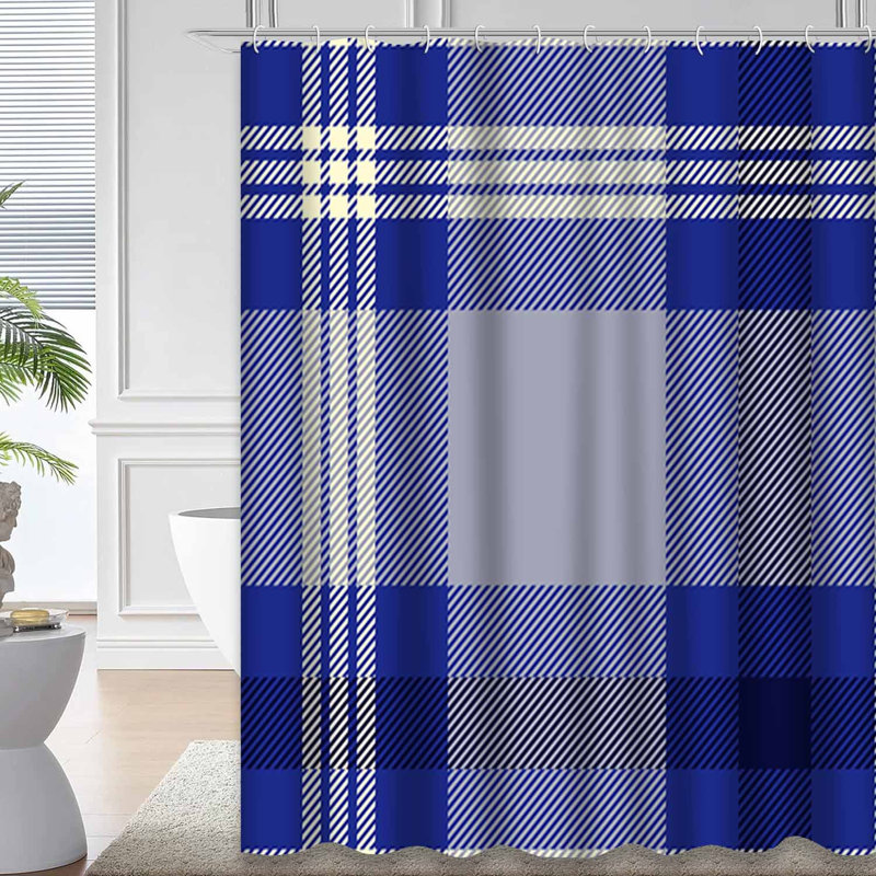 Rideau de douche Tartan, L 72 po x l 78 po
