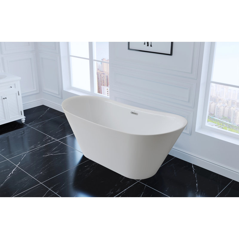 59'' x 28.75'' Freestanding Soaking Acrylic Bathtub