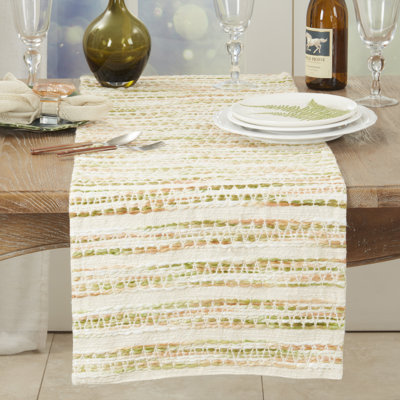 Contemporary Stripe Woven Table Runner