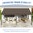 Patio Gazebo Lean to Wall Mounted Pergola with Sloping Galvanized Steel Roof-119606717-114253239
