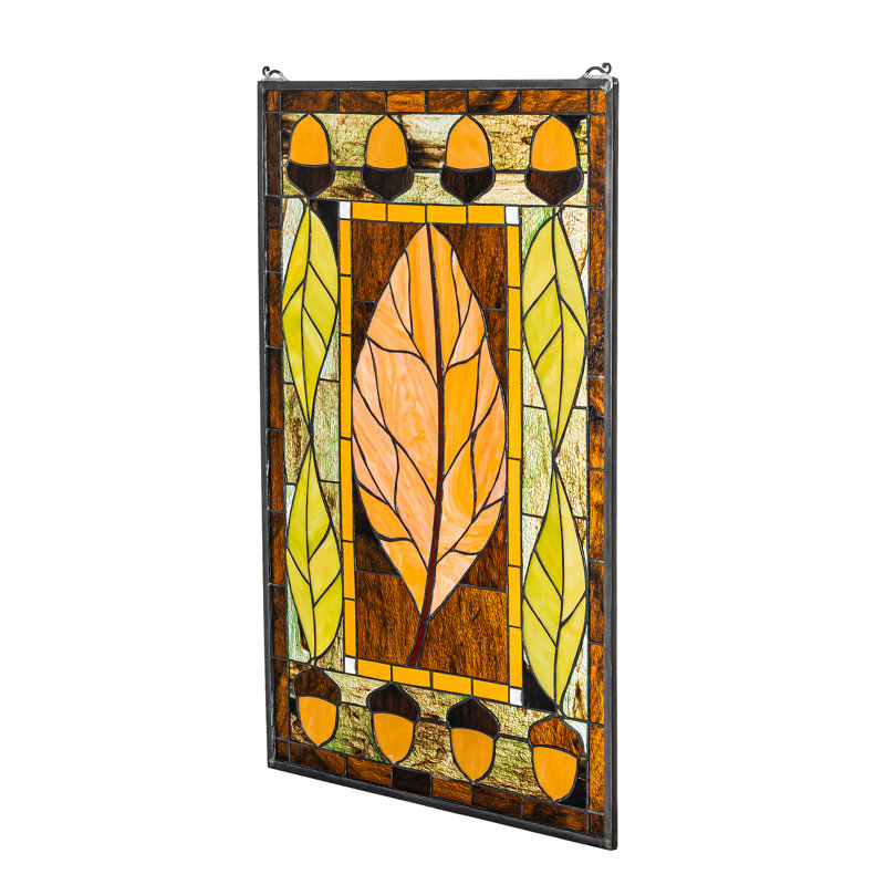Lodge Tiffany Harvest Festival Stained Glass Window