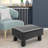 Ottoman Foot Rest, Small Foot Stool With Faux Leather Upholstery, Rectangular Ottoman Footrest With Padded Foam Seat And Plastic Legs, Bright Black