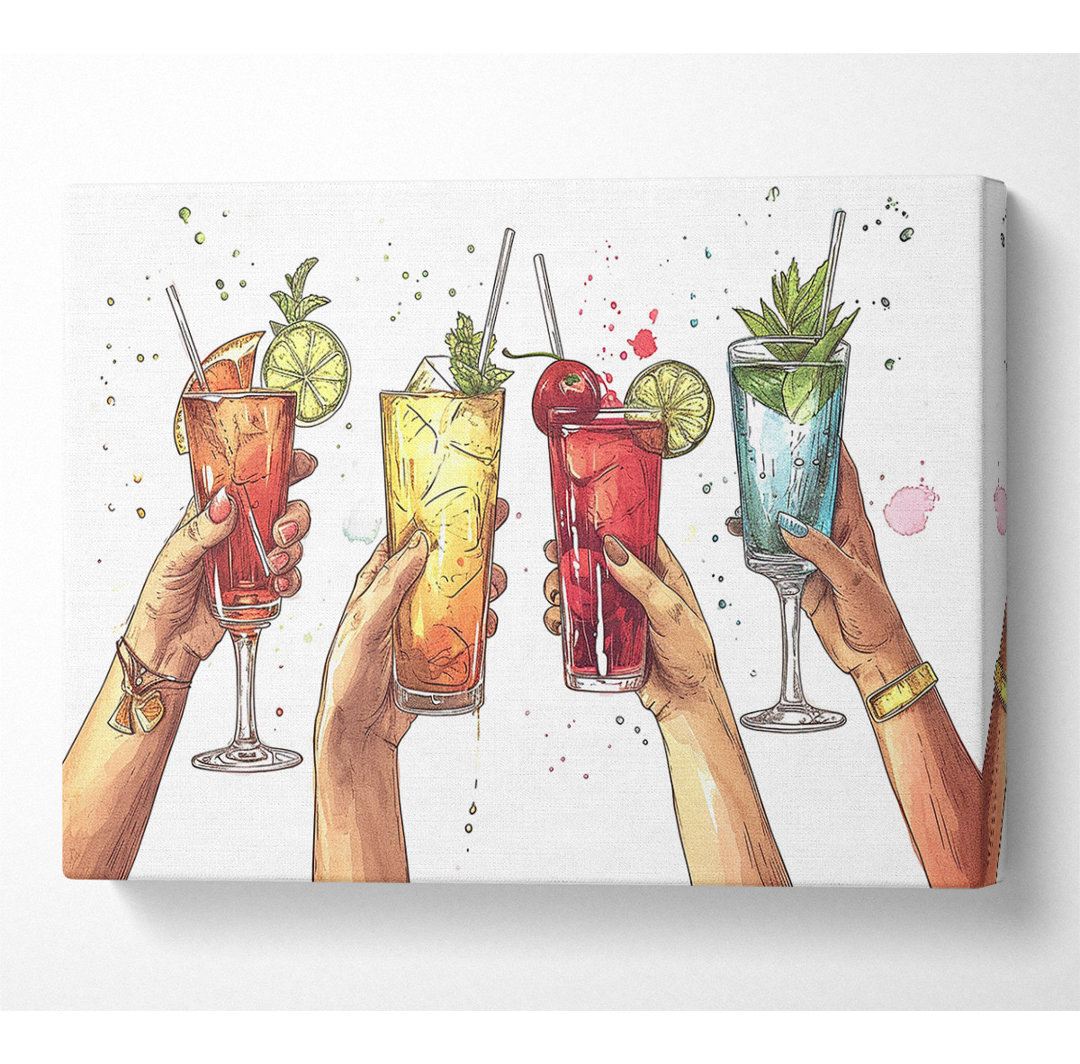 Cheers Summer Drinks - Kunstdrucke auf Leinwand ohne Rahmen