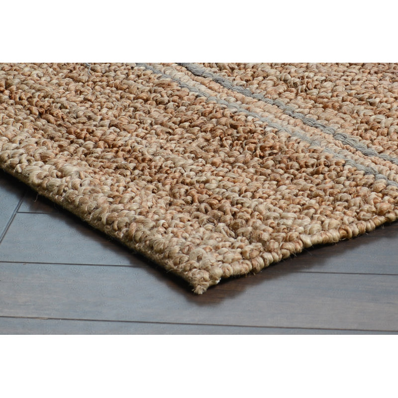 Tapis brun en jute tissé à la main Beamond, Rectangle 2 pi x 3 pi