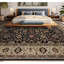 Tapis noir et crème noué à la main de haute qualité