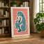 Bear And Cat Embrace Mid-Century - Print-136814233-136814238