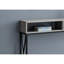 Console de couloir moderne avec stratifié gris et base en métal noire