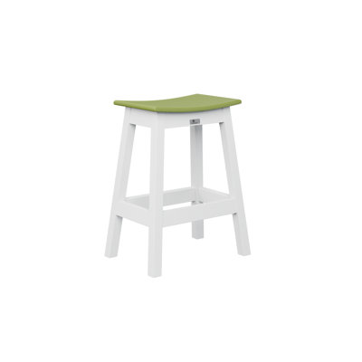  Tabouret de comptoir régulier avec plateau vert kiwi et base blanche
