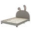 Lit plateforme double en cuir pleine grandeur orné d'un motif de lapin-1648246170