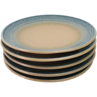 Pack Of 5 River Ao Nagashi Collection Large Round Dinner Plates 10" D