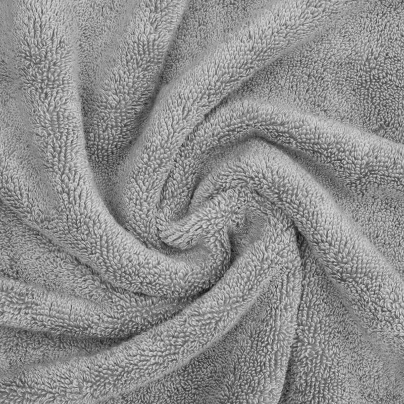 100% Cotton 4 Piece Luxury Turkish Bath Towel Set, Silver