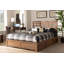 Rangement à lattes Chelbie, 3 tiroirs inférieurs, grand lit, brun H 58,30 po x l 57,20 po x L 82,8 po-938902567
