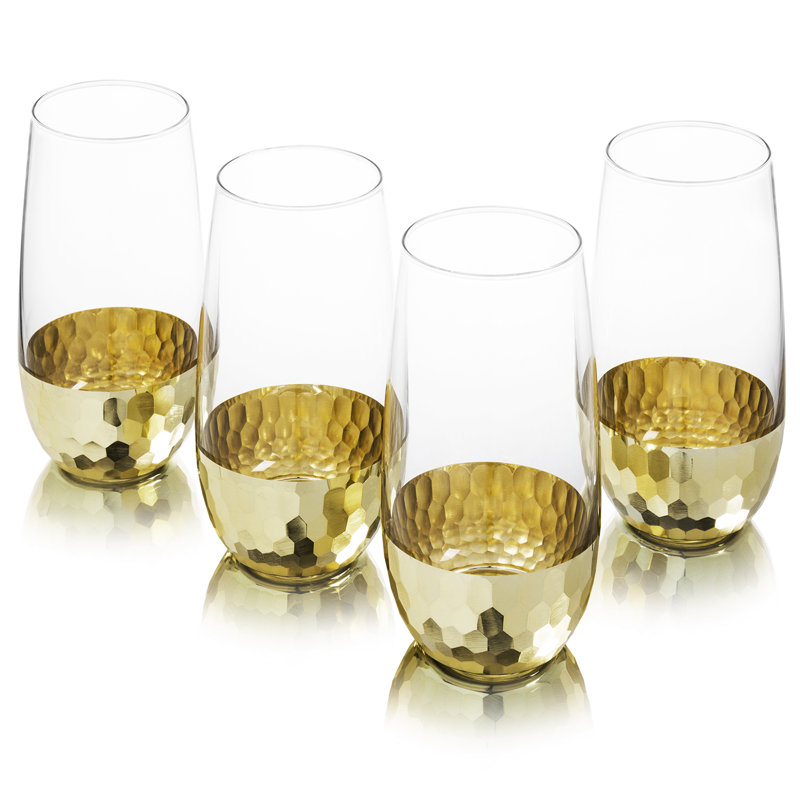 4 Piece 532ml Stemless Wine Glass Set