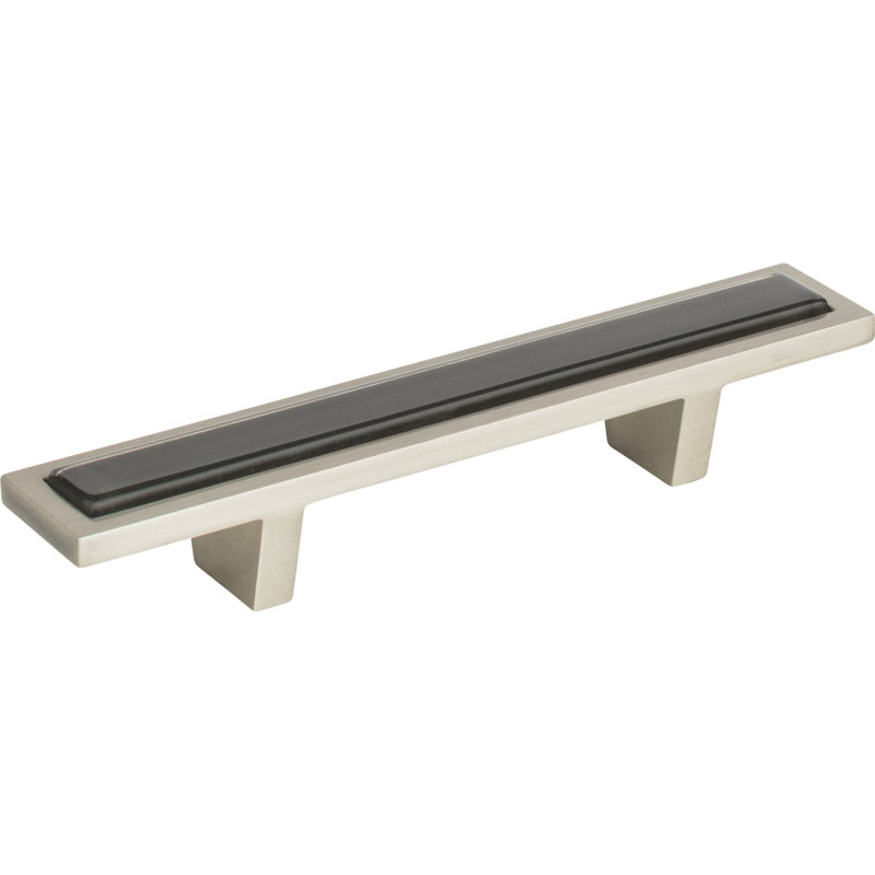 Spa 3" Center to Center Bar Pull, Brushed Nickel/Black