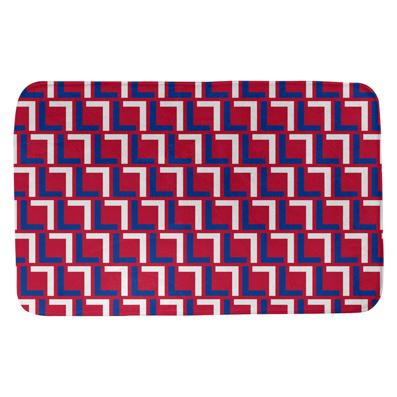 Tapis pour salle de bain Baltimore, l 17 po x L 24 po, Rouge / bleu / blanc