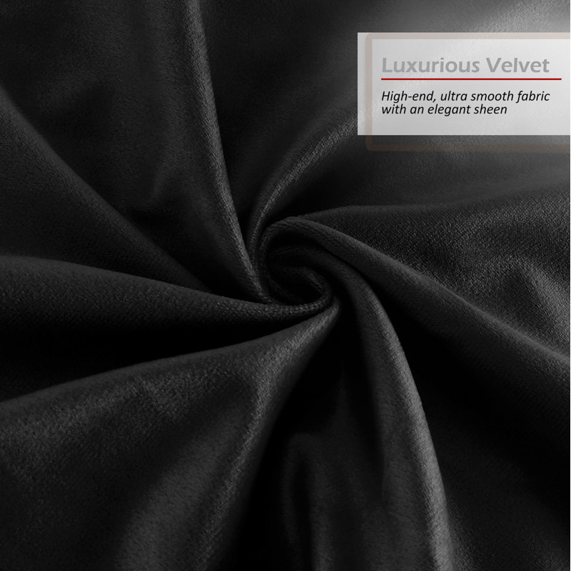 Nestl Velvet Decorative Throw Pillow Cover 4-Pack, Black, 24"H x 24"W