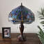 Lampe de table Gloriann Tiffany, libellule en verre coloré, ampoules à DEL incluses, interrupteurs à chaînette: l 16 po x P 16 po x H 24 po-827690242