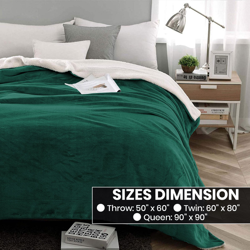 Couverture en molleton ultra doux Sherpa - réversible, chaude et moelleuse - lavable à la machine, Jeté (50 inc. X 60 inc.)