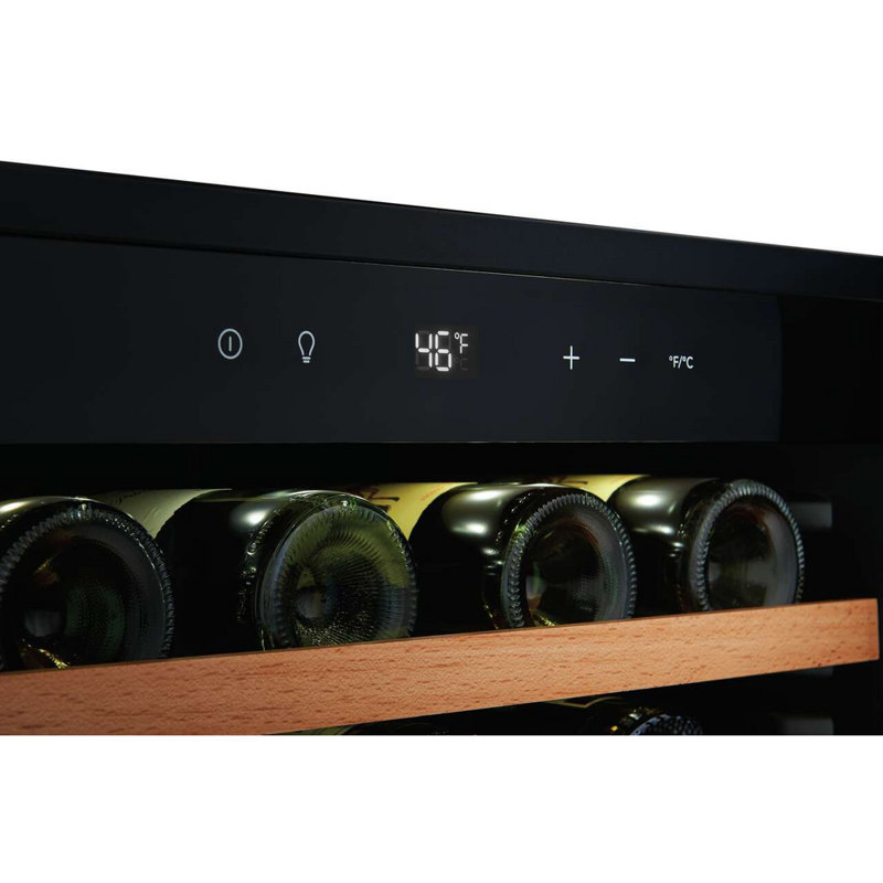 Stainless Steel Freestanding Wine Cooler with Glass Door and LED Lighting