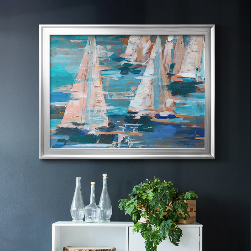 Pop Regatta I, reproduction d'art sur toile, Argent, H 14 po x l 20 po x P 1,5 po