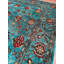 Tapis bleu sarcelle en laine et coton Original