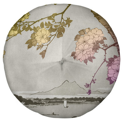 Coussin de sol à fleurs utagawa hiroshiges
