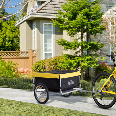 Bicycle Cargo Trailer, Two-Wheel Bike Luggage Wagon Trailer , Fits 20"-26" Bicycle Wheels, Yellow