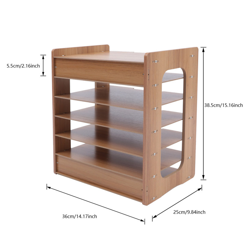 Jefto 7 Tier Wood File Paper Organizer