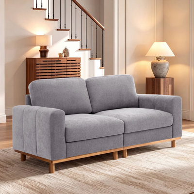Milsap Mid-Century Upholstery Loveseat With Wood Legs