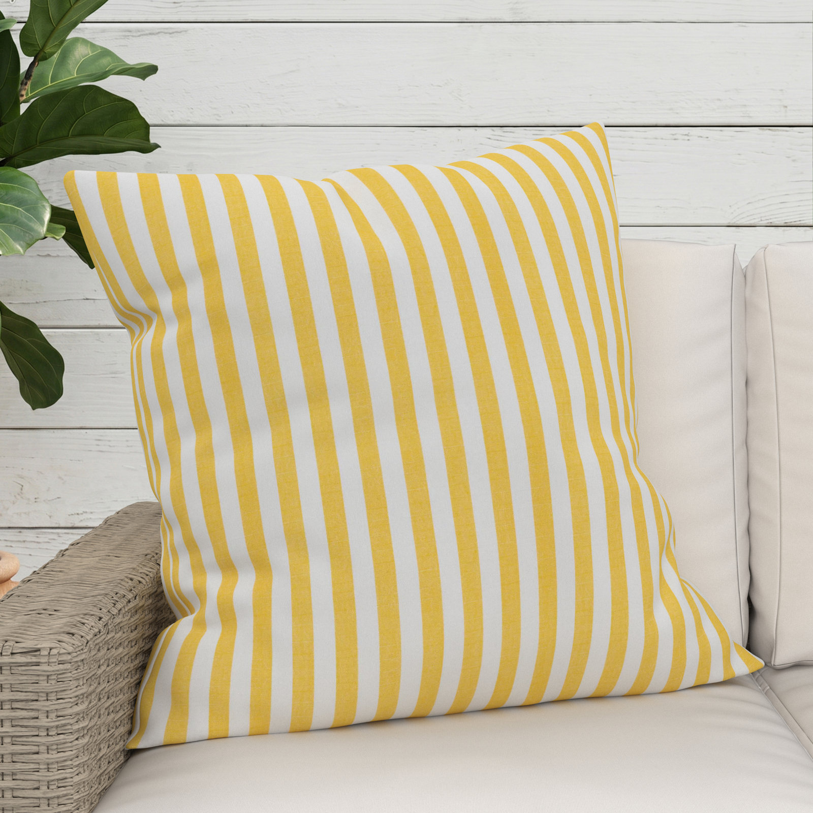Kacy Sunbrella® Throw Pillow, Sail Away Sunflower, 24 x 24 x 3