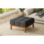 Poufs rembourrés moelleux, structure en bois et tissu gris de 84 cm, élément de décoration moderne-102703676
