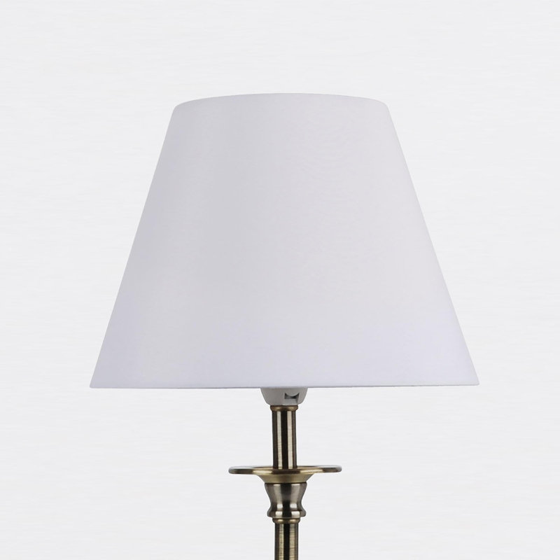 Larrison Metal Table Lamp, Antique Brass, White