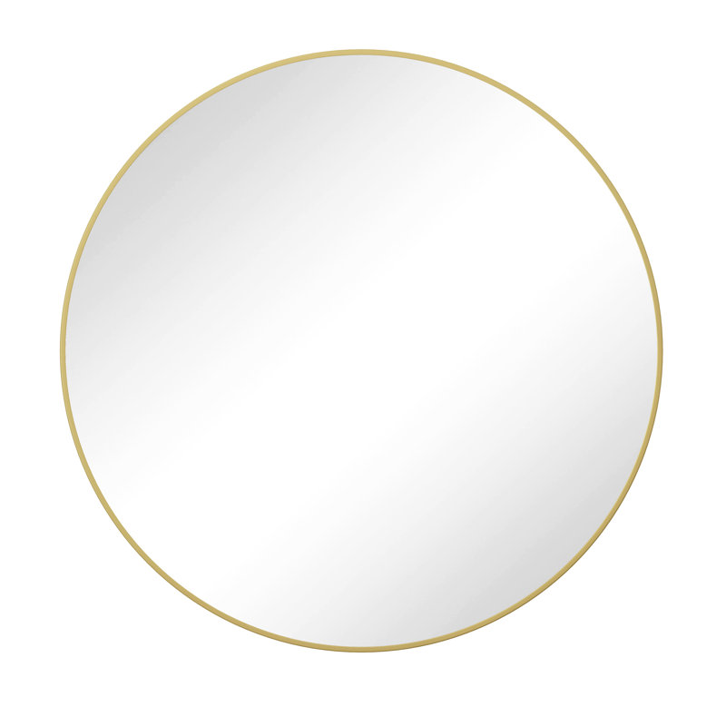 Grand miroir doré de 122 cm avec cadre en métal, transformant l'apparence de diverses pièces. Miroir encadré de 122 cm, idéal pour décorer de nombreuses pièces.