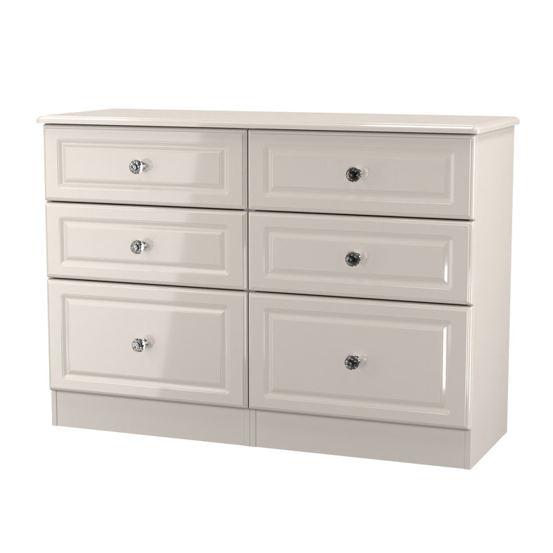 Fully Assembled Jacey 6 Drawer 111.8Cm W Chest, Beige