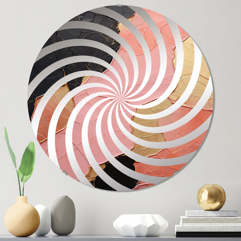 Minimalisme rose Poteries I - Miroir décoratif Vortex MIR107306 C, 23,6 po x 23,6 po
