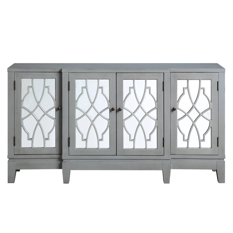 Armoire console au fini gris antique