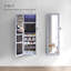 Armoire à bijoux moderne gris avec lumières DEL, grand rangement, miroir pleine grandeur, fixation murale ou de porte pour femme, mariage, anniversaire, anniversaire