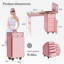 Manicure Trolley with Table, Pink Foldable Traveling Nail Desk w/Storage, Worktable and Mirror