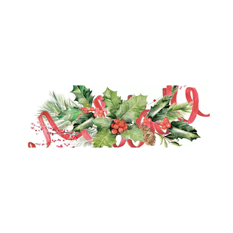 Cardinal Holly Christmas Collection D by Jennifer Paxton Parker - Wrapped Canvas Panoramic Gallery-Wrapped Canvas Giclée