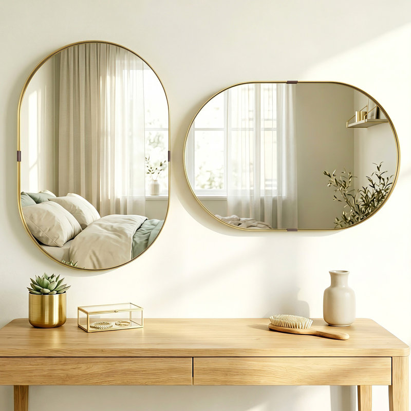 Aluminium Rectangle Mirror, Gold